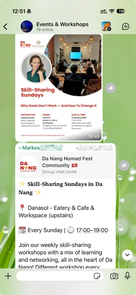 WhatsApp Da Nang nomad event