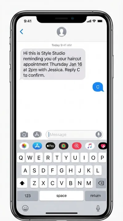 Haircut appointment card
