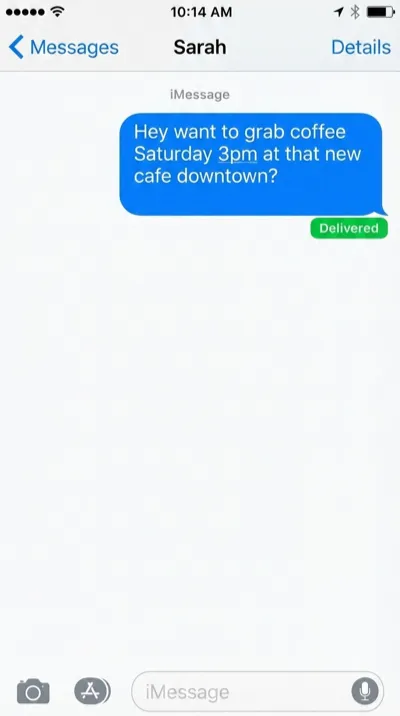 Friend text message event